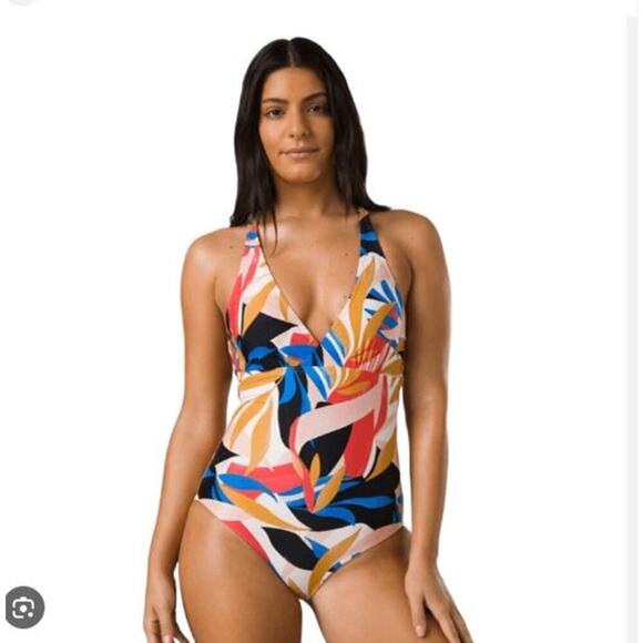 Prana Women Atalia One Piece Swimsuit Sz XS Tropics - Picture 1 of 7